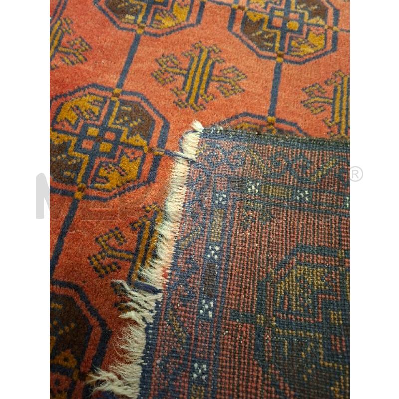 TAPPETO ROSSO ARTIGIANALE 133 X 80 FRANGE DA RIVEDERE | Mercatino dell'Usato Siena 2