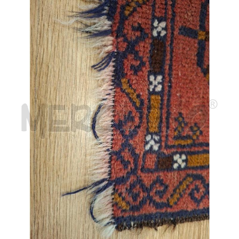 TAPPETO ROSSO ARTIGIANALE 133 X 80 FRANGE DA RIVEDERE | Mercatino dell'Usato Siena 5