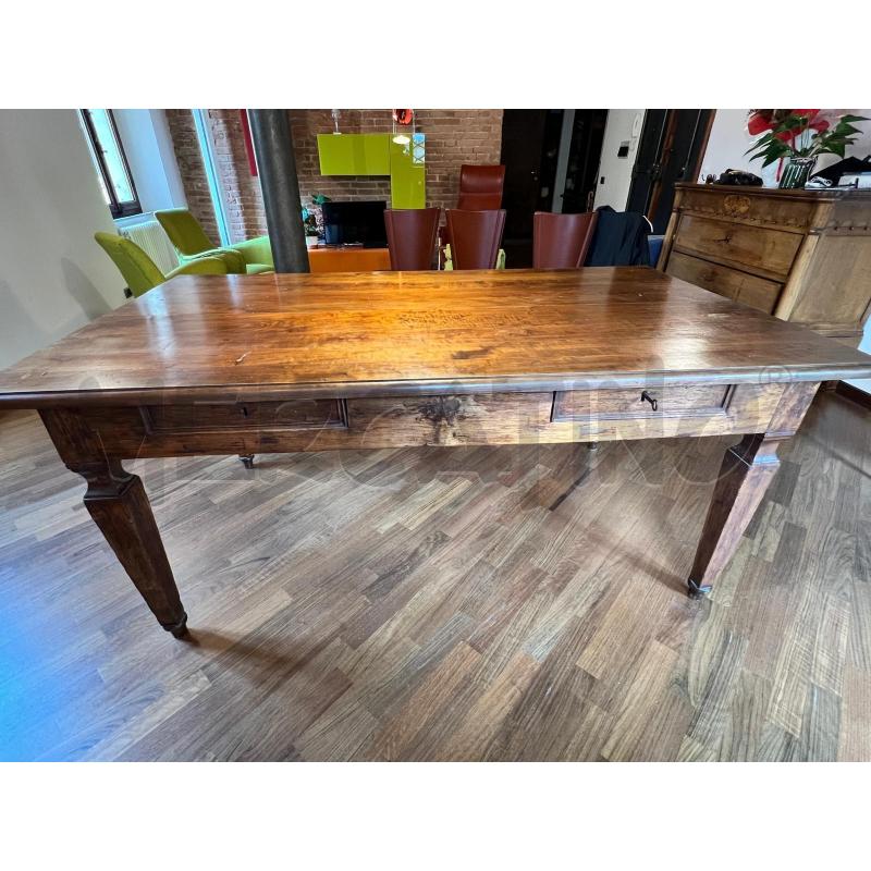 TAVOLO VECCHIO RETTANGOLARE 193 X 11 CON 3 CASSETTI | Mercatino dell'Usato Siena 3