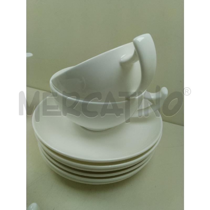 TAZZE PZ. 6 TEA LOGIC CON TEIERA BONE CHINA | Mercatino dell'Usato Siena 2