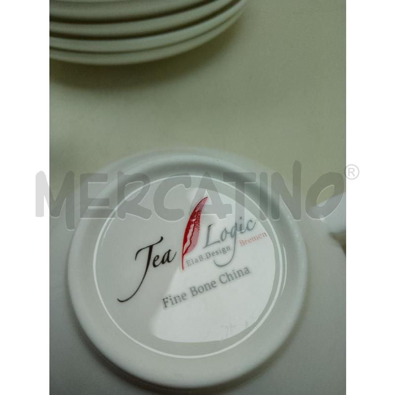 TAZZE PZ. 6 TEA LOGIC CON TEIERA BONE CHINA | Mercatino dell'Usato Siena 3