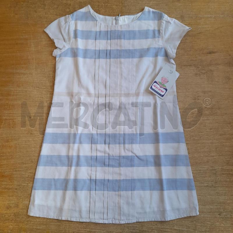 ABITO BAMBINA COTONE BIANCO AZZURRO | Mercatino dell'Usato Sondrio 1