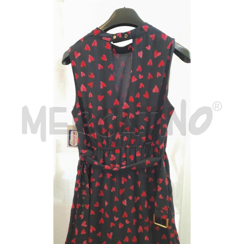 ABITO DONNA NERO CUORI ROSSI CINTURA | Mercatino dell'Usato Sondrio 3