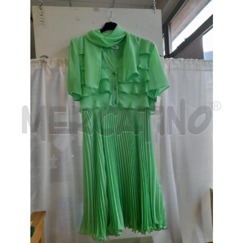 ABITO DONNA VERDE PLISSÈ DIANA | Mercatino dell'Usato Sondrio 1