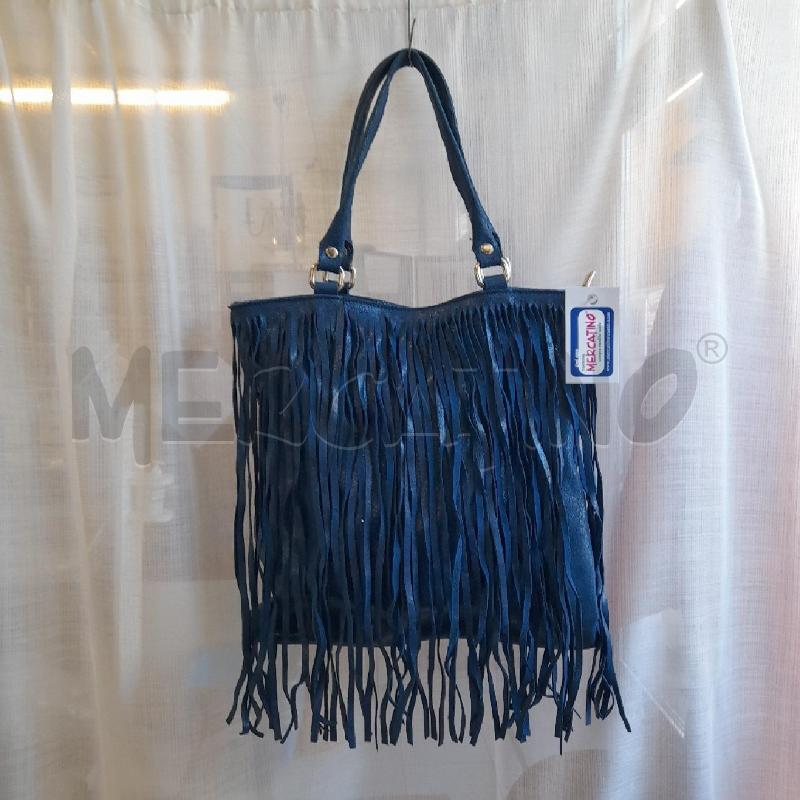 BORSA DONNA BLU FRANGE | Mercatino dell'Usato Sondrio 1