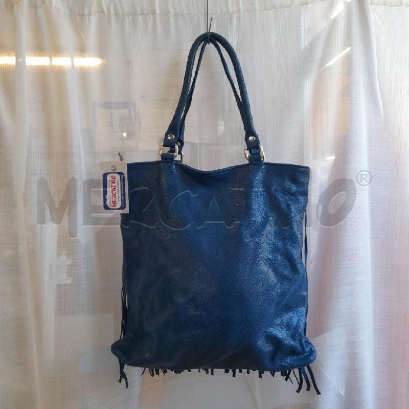 BORSA DONNA BLU FRANGE | Mercatino dell'Usato Sondrio 2