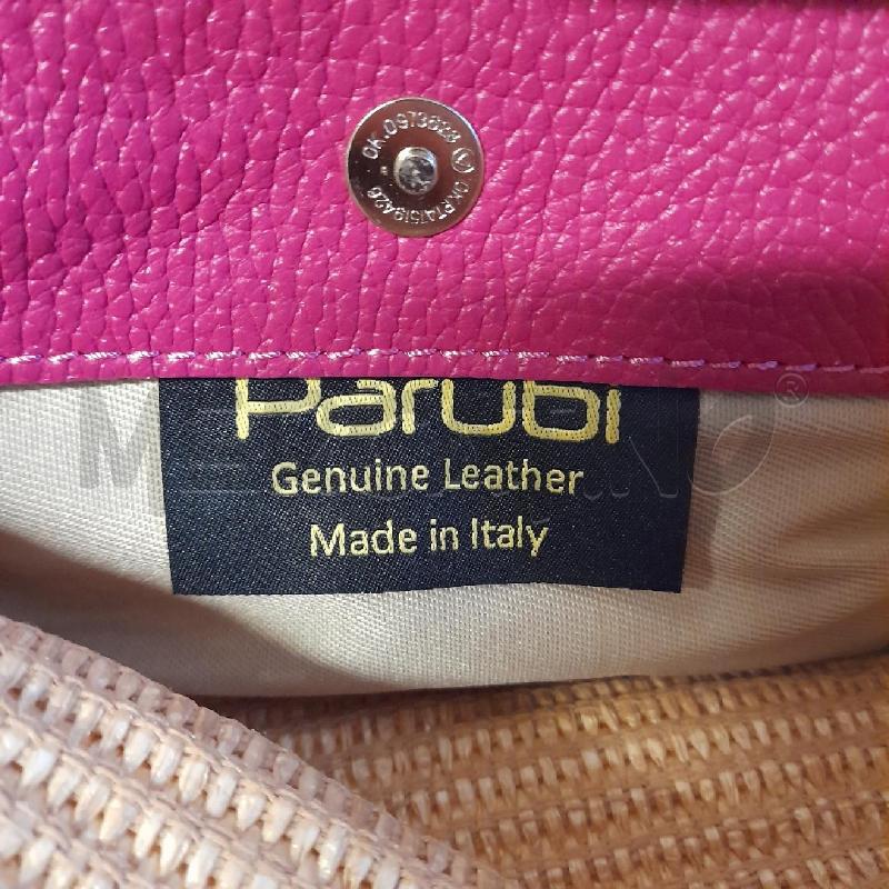BORSA SECCHIELLO PELLE E RAFIA PARUBI | Mercatino dell'Usato Sondrio 2