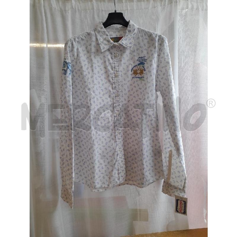 CAMICIA DONNA LA MARTINA DISEGNINI AZZURRI | Mercatino dell'Usato Sondrio 1