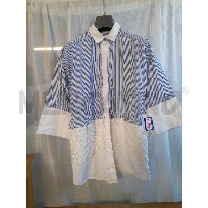 CAMICIONE BIANCO RIGHE AZZURRE | Mercatino dell'Usato Sondrio 1