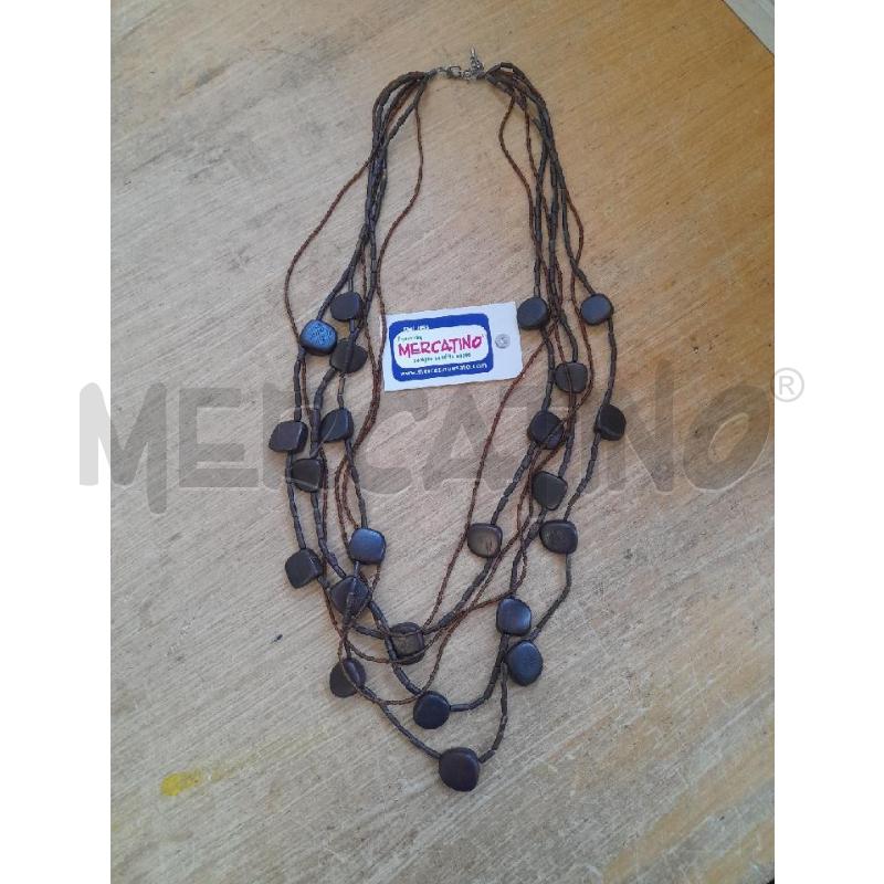COLLANA MULTIFILO PERLINE E LEGNO | Mercatino dell'Usato Sondrio 1
