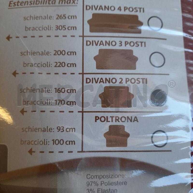 COPRI DIVANO BIELASTICO 2 POSTI BORDEAUX | Mercatino dell'Usato Sondrio 2