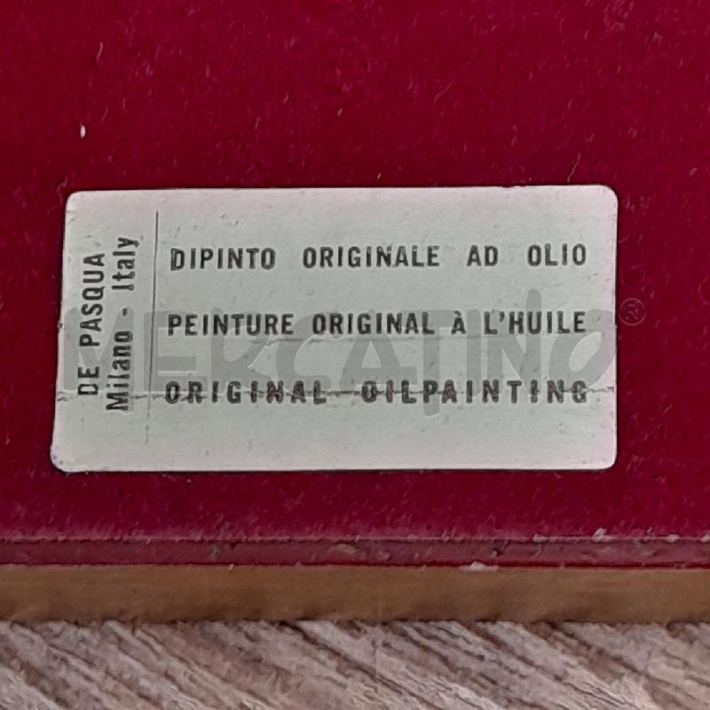 DIPINTO A OLIO VILLAGGIO CON CORNICE DORATA | Mercatino dell'Usato Sondrio 2