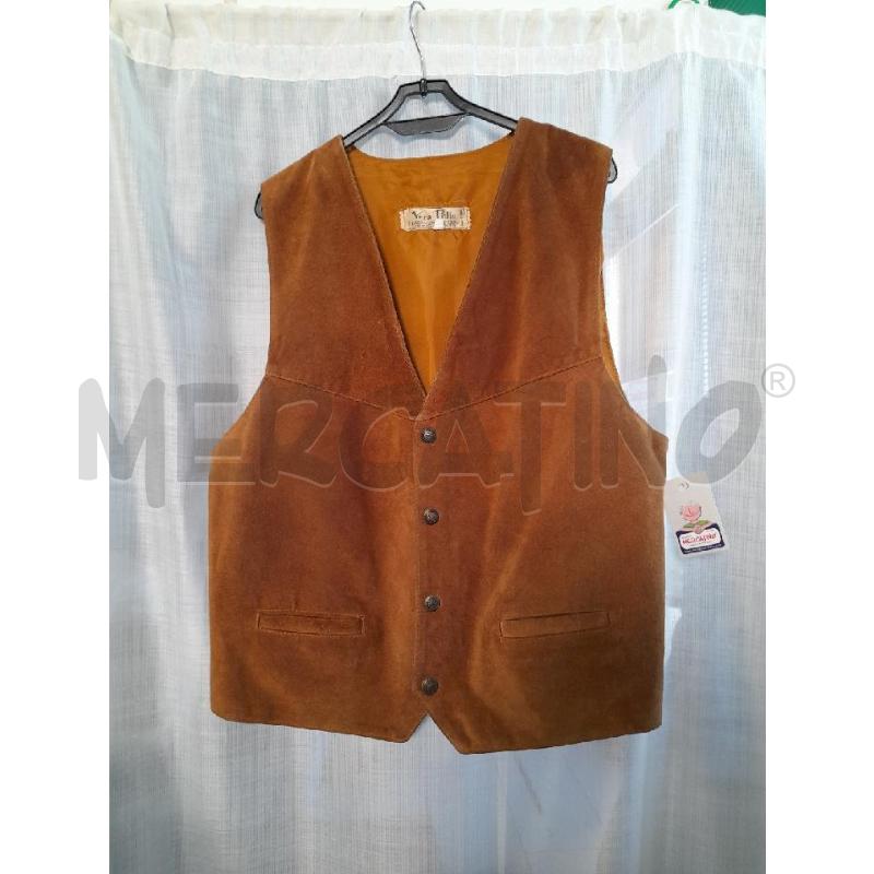 GILET UOMO PELLE SCAMOSCIATA MARRONE | Mercatino dell'Usato Sondrio 1