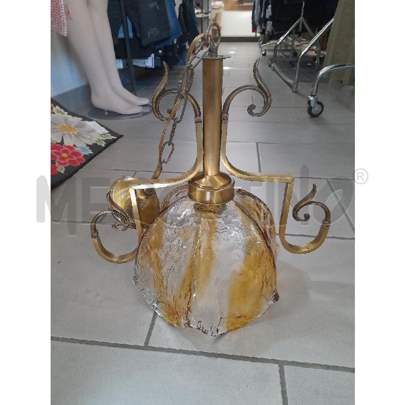LAMPADARIO VETRO BRUNITO  | Mercatino dell'Usato Sondrio 1