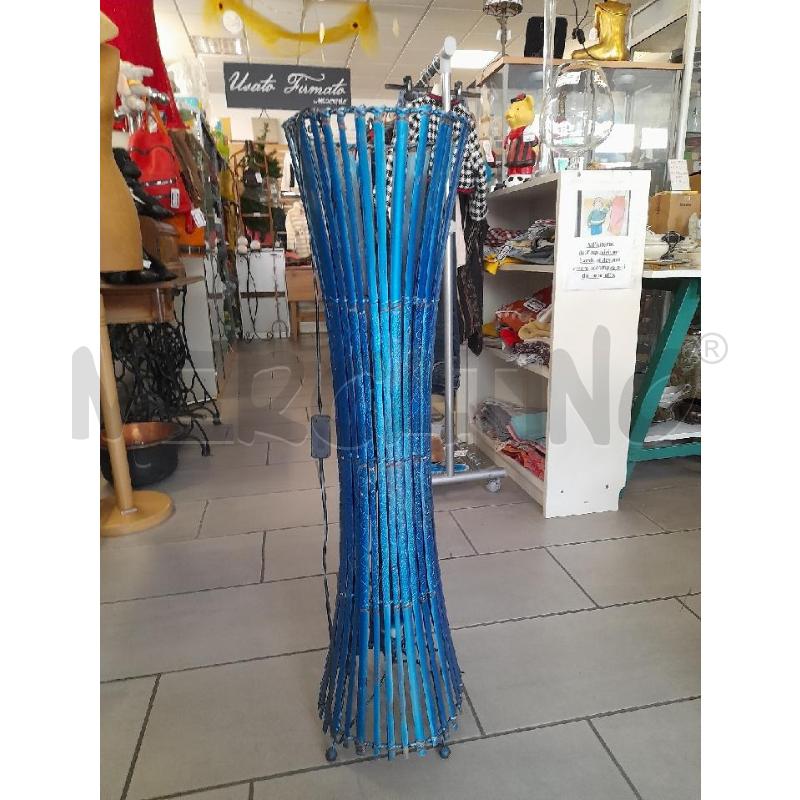 LAMPADA ETNICA TIPO BAMBU BLU 2 LUCI | Mercatino dell'Usato Sondrio 1