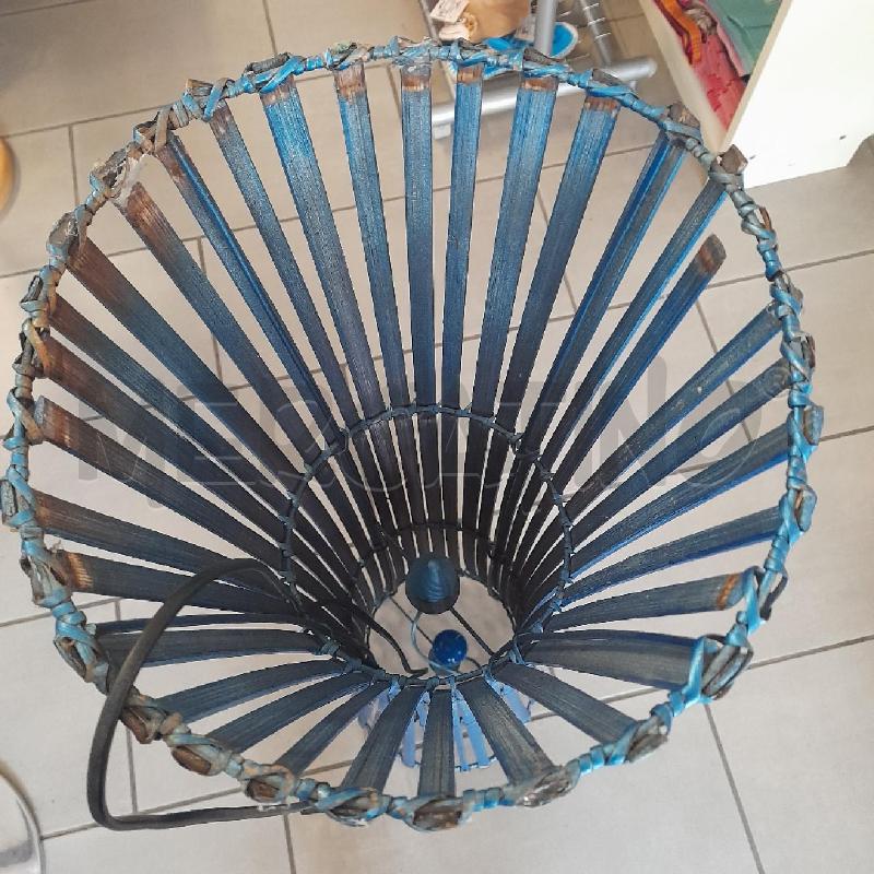 LAMPADA ETNICA TIPO BAMBU BLU 2 LUCI | Mercatino dell'Usato Sondrio 2