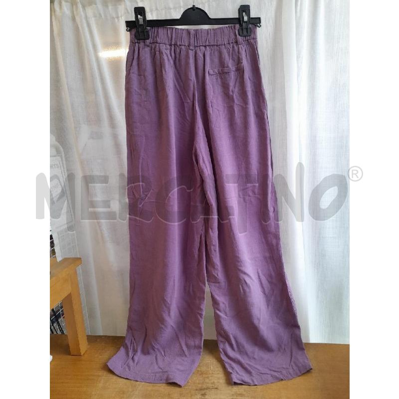 PANTALONE DONNA VISCOSA LINO LILLA | Mercatino dell'Usato Sondrio 2