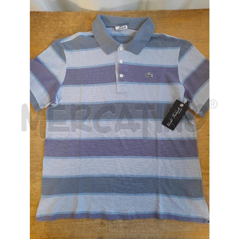 POLO UOMO LACOSTE RIGHE AZZURRE | Mercatino dell'Usato Sondrio 1