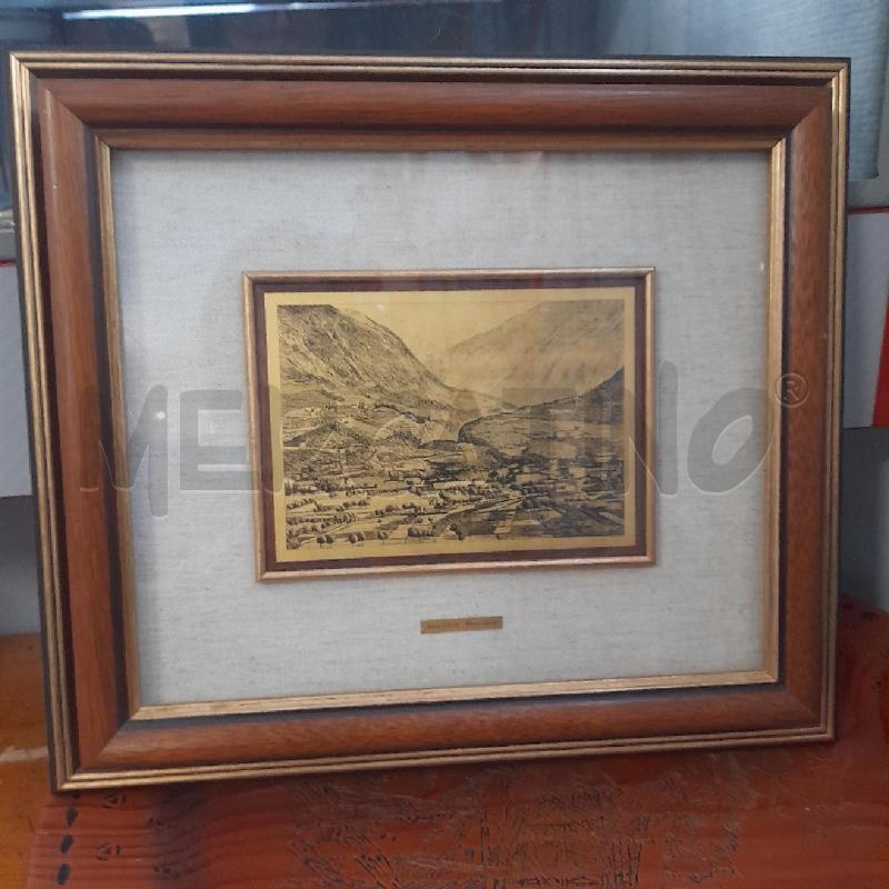 QUADRO FOGLIA ORO SONDRIO PANORAMA | Mercatino dell'Usato Sondrio 1