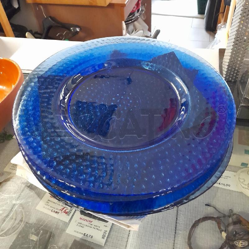 SOTTOPIATTI VETRO BLU 6 PZ | Mercatino dell'Usato Sondrio 1