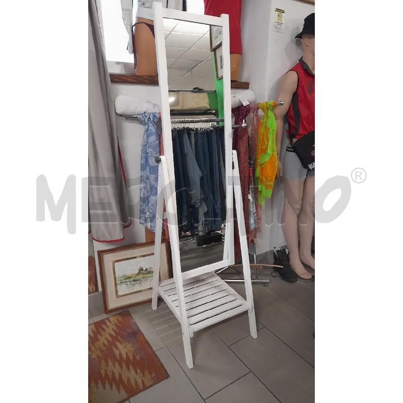 SPECCHIO VERTICALE BIANCO CON MENSOLA | Mercatino dell'Usato Sondrio 1