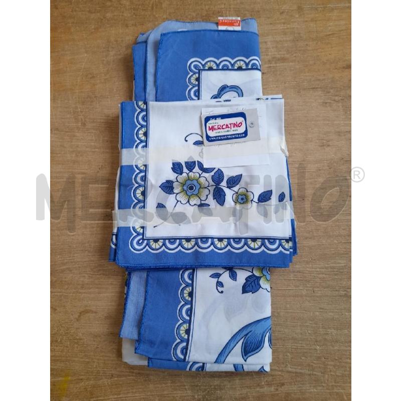 TOVAGLIA FIORI BLU CON TOVAGLIOLI | Mercatino dell'Usato Sondrio 1