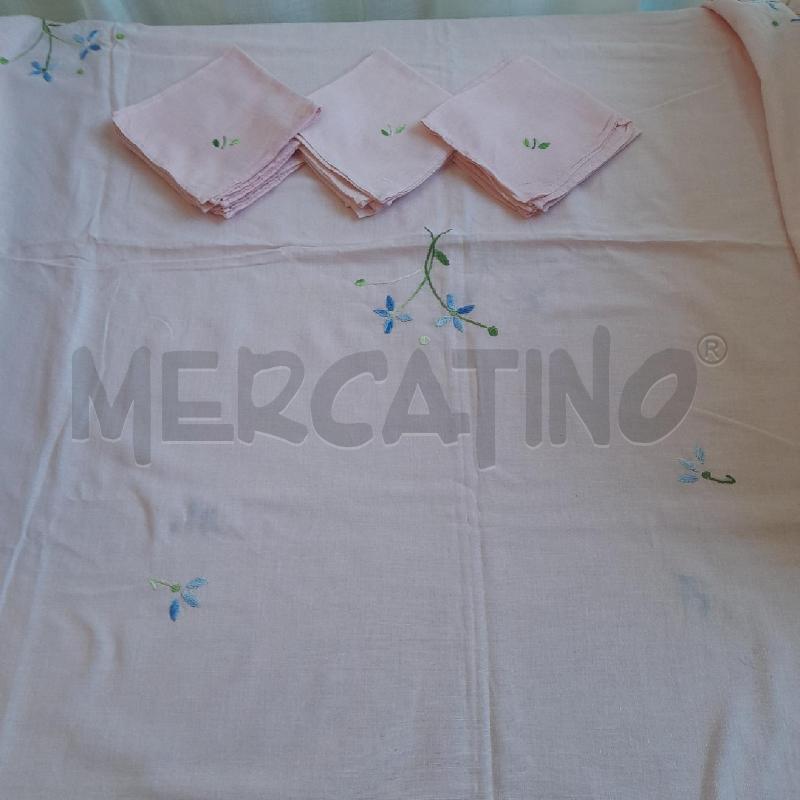 TOVAGLIA ROSA RICAMATA 12 TOV | Mercatino dell'Usato Sondrio 1