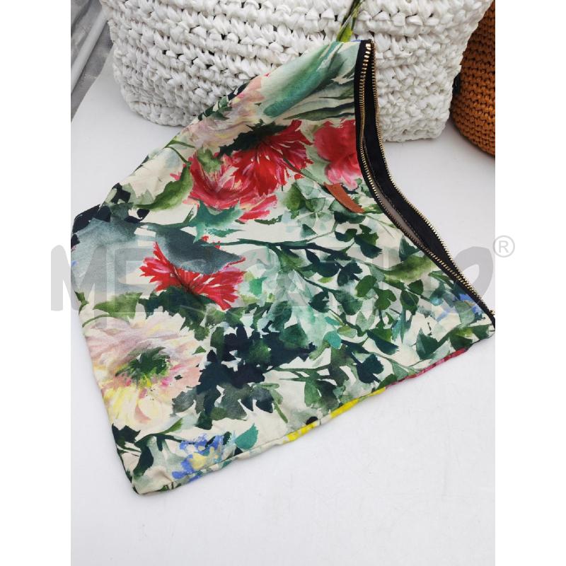 BORSA DONNA DA MARE BIANCO INTERNO POCHETTE FIORI  | Mercatino dell'Usato Albenga 3