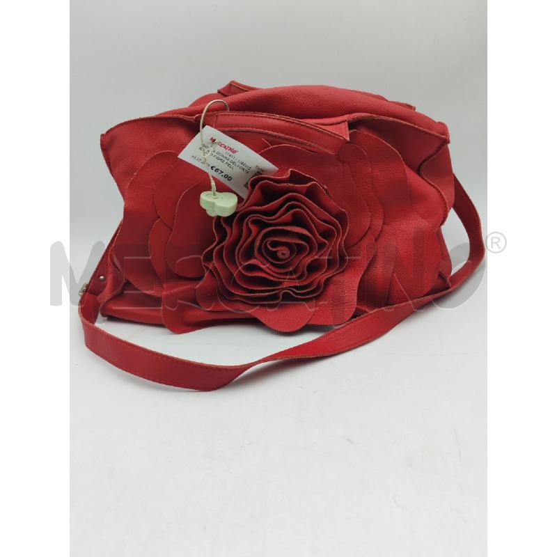 BORSA DONNA DELCONTE ROSSO FIORE PELLE | Mercatino dell'Usato Albenga 1