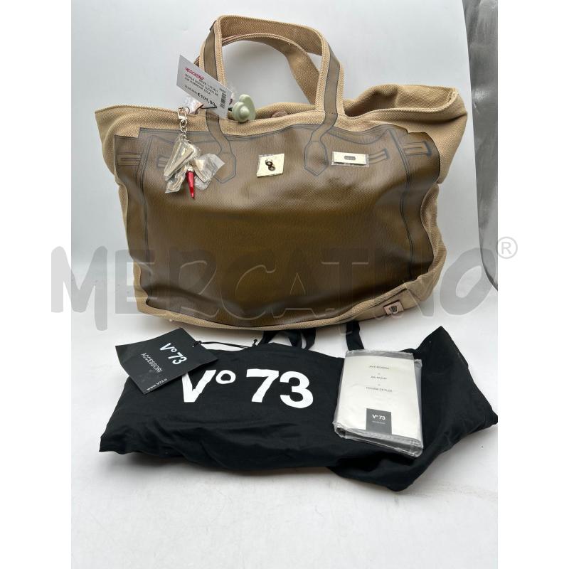 BORSA DONNA LUCIDO BEIGE MARRONE TELA V73 | Mercatino dell'Usato Albenga 1