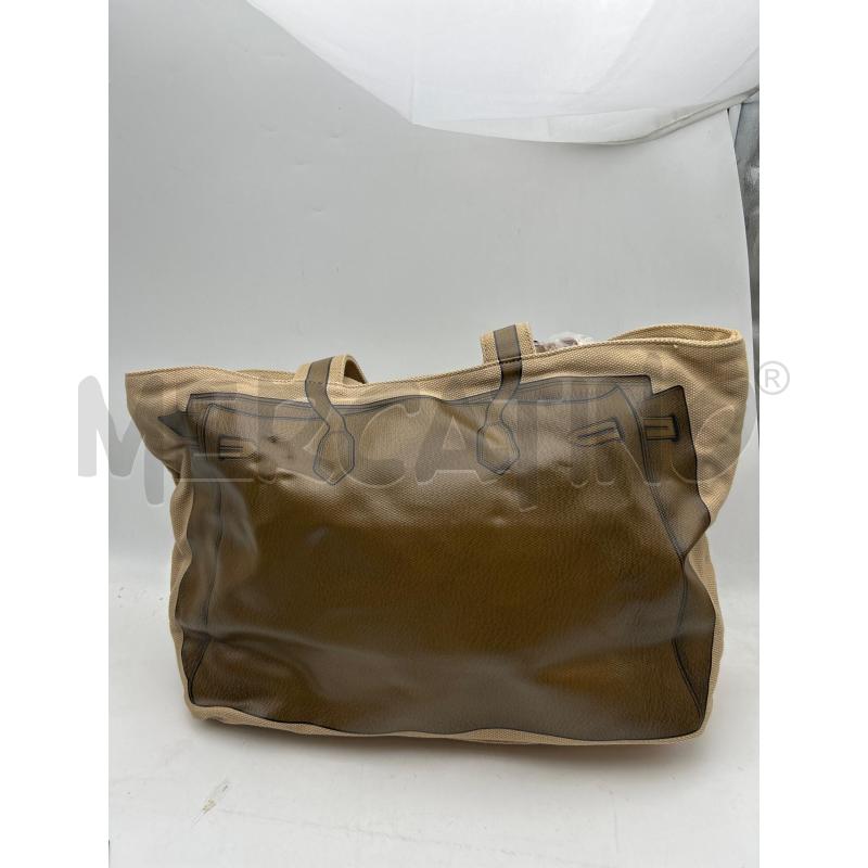 BORSA DONNA LUCIDO BEIGE MARRONE TELA V73 | Mercatino dell'Usato Albenga 3