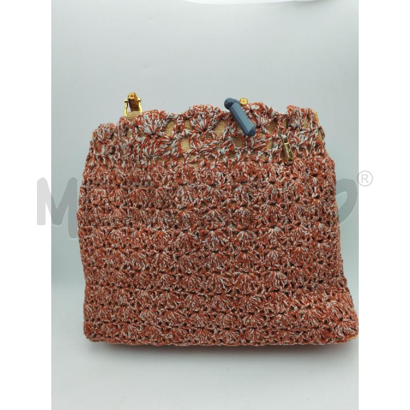 BORSA DONNA MANICI LEGNO MARRONE ARANCIO LA MILANESA | Mercatino dell'Usato Albenga 1