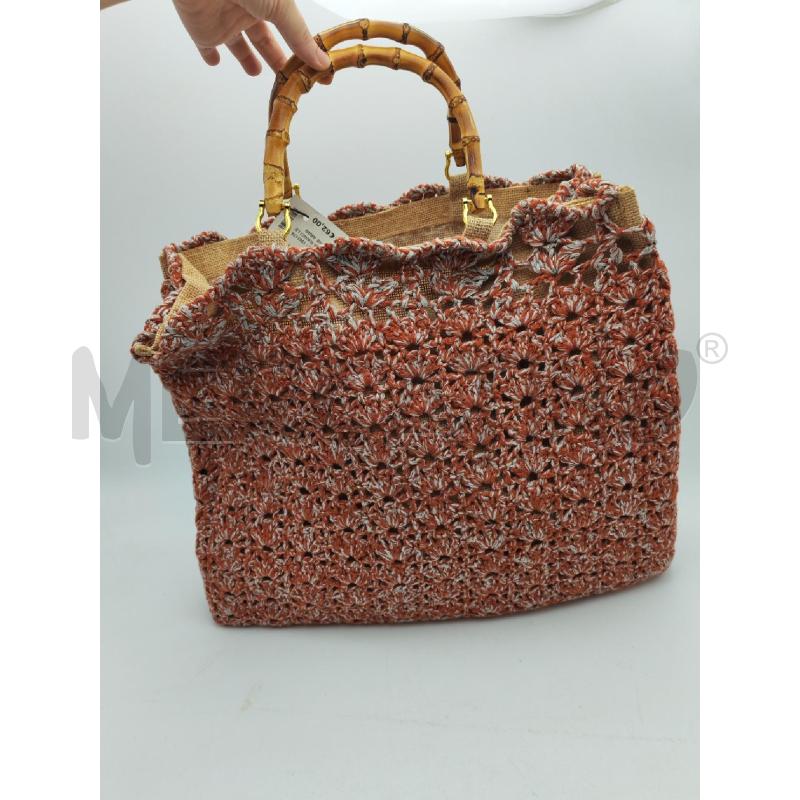 BORSA DONNA MANICI LEGNO MARRONE ARANCIO LA MILANESA | Mercatino dell'Usato Albenga 2