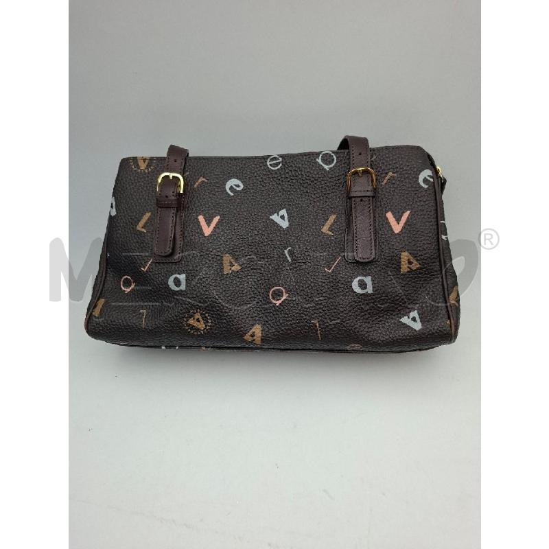 BORSA DONNA MARRONE LETTERE PELLE VALLEVERDE | Mercatino dell'Usato Albenga 2