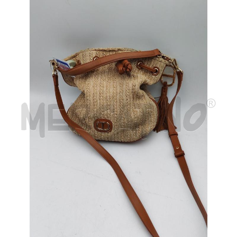 BORSA DONNA MARRONE PAGLIA TWIN SET | Mercatino dell'Usato Albenga 1