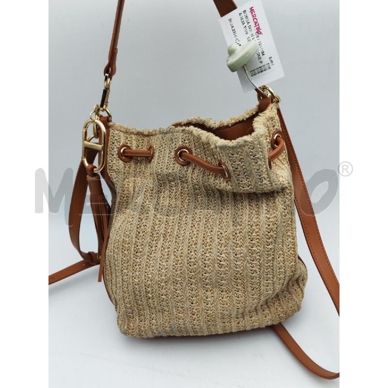 BORSA DONNA MARRONE PAGLIA TWIN SET | Mercatino dell'Usato Albenga 3