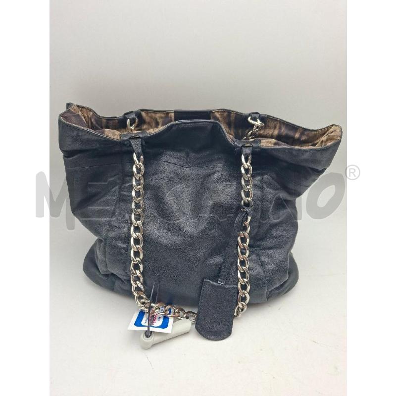 BORSA DONNA NERO CATENE INTERNO MACULATO  | Mercatino dell'Usato Albenga 1