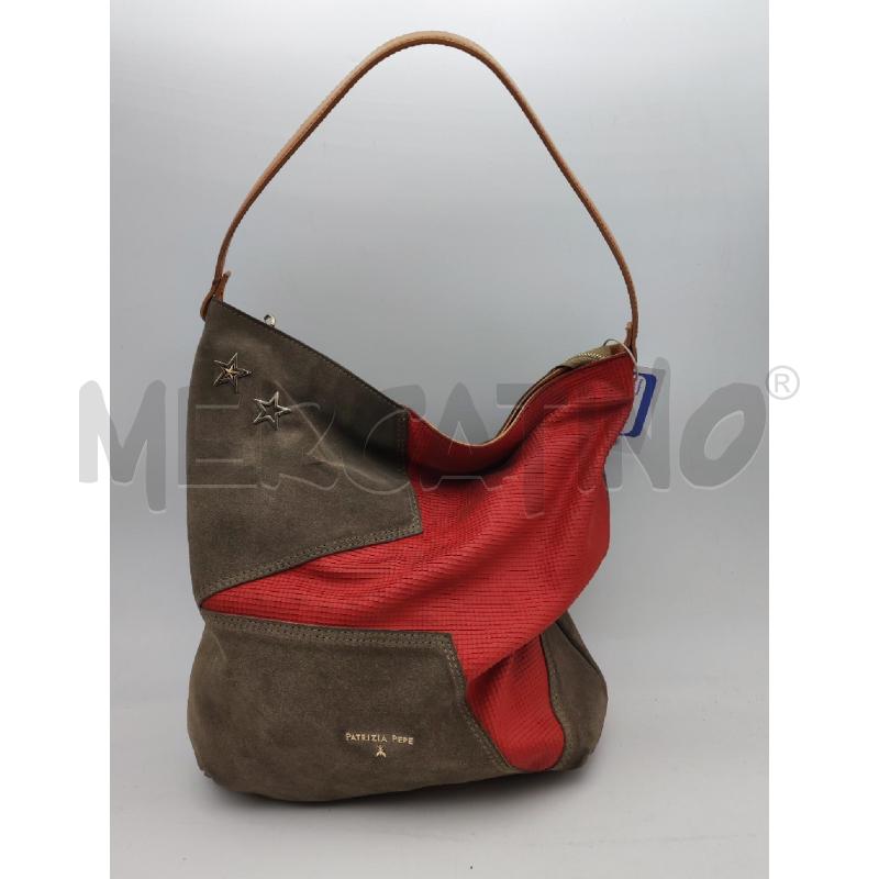 BORSA DONNA PATRIZIA PEPE GRIGIO ROSSO  | Mercatino dell'Usato Albenga 1