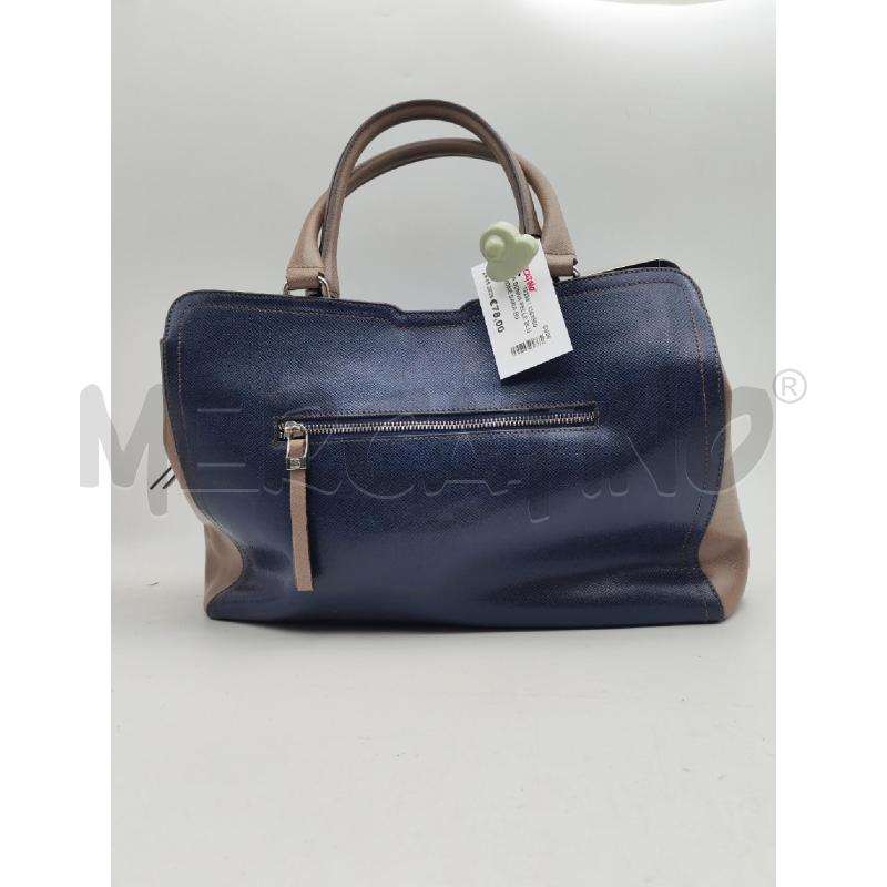 BORSA DONNA PELLE BLU MARRONE SARA BURGLAR | Mercatino dell'Usato Albenga 2