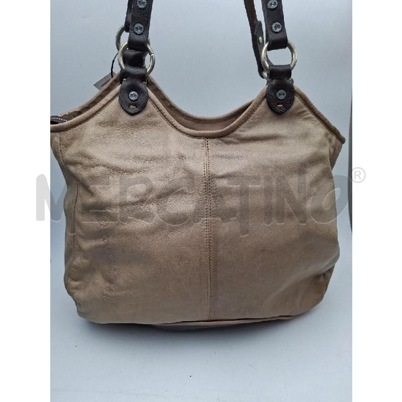 BORSA DONNA PELLE MARRONE BEIGE LA MARTINA  | Mercatino dell'Usato Albenga 2