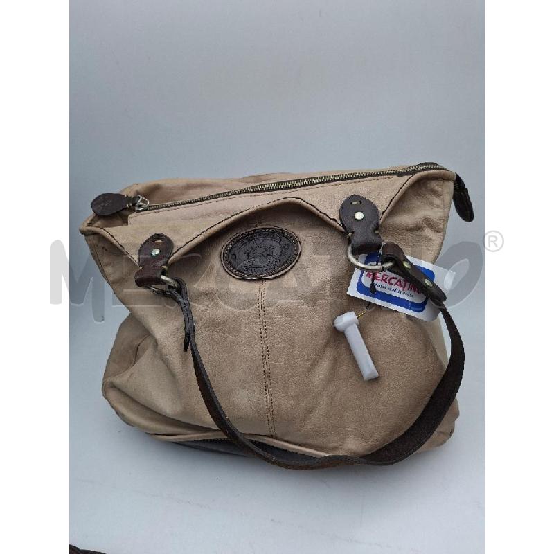BORSA DONNA PELLE MARRONE BEIGE LA MARTINA  | Mercatino dell'Usato Albenga 3