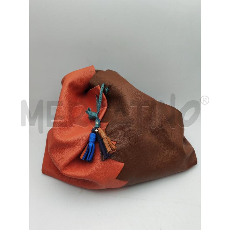 BORSA DONNA PELLE MARRONE SALMONE MALIPARMI  | Mercatino dell'Usato Albenga 1