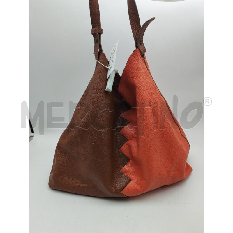 BORSA DONNA PELLE MARRONE SALMONE MALIPARMI  | Mercatino dell'Usato Albenga 2
