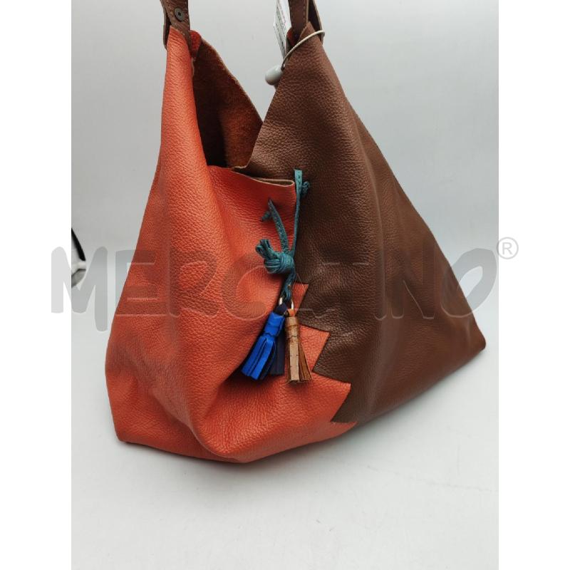 BORSA DONNA PELLE MARRONE SALMONE MALIPARMI  | Mercatino dell'Usato Albenga 3