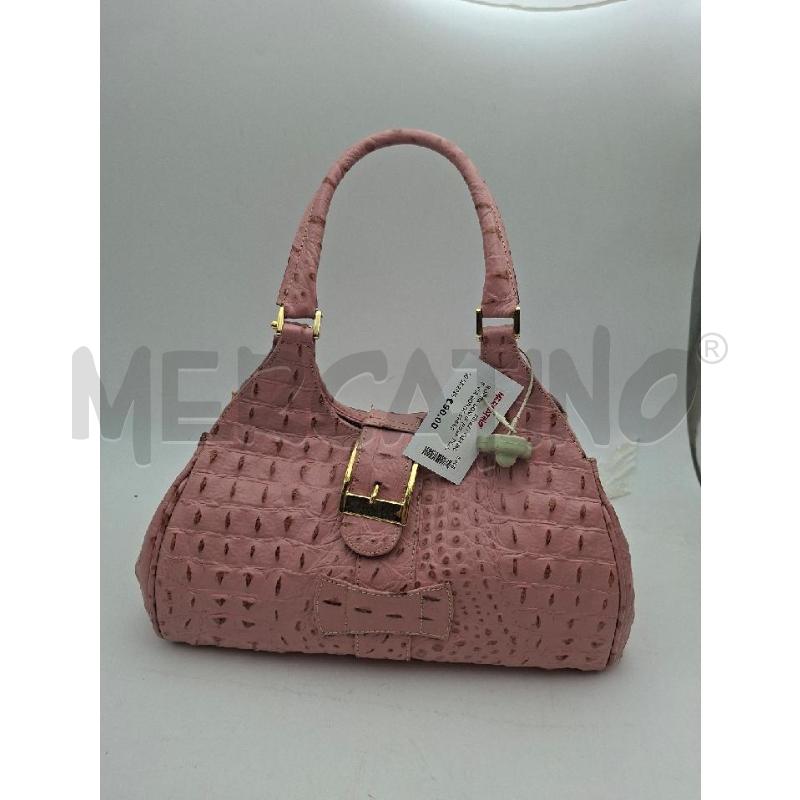 BORSA DONNA ROSA PELLE VIA BORGOSPESSO MILANO | Mercatino dell'Usato Albenga 1