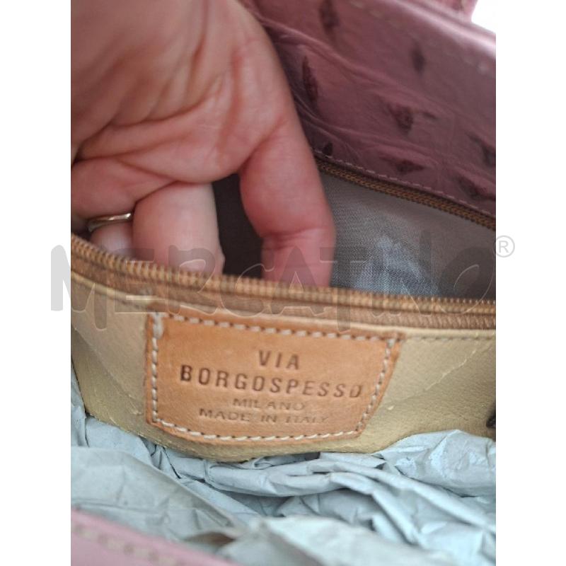 BORSA DONNA ROSA PELLE VIA BORGOSPESSO MILANO | Mercatino dell'Usato Albenga 4