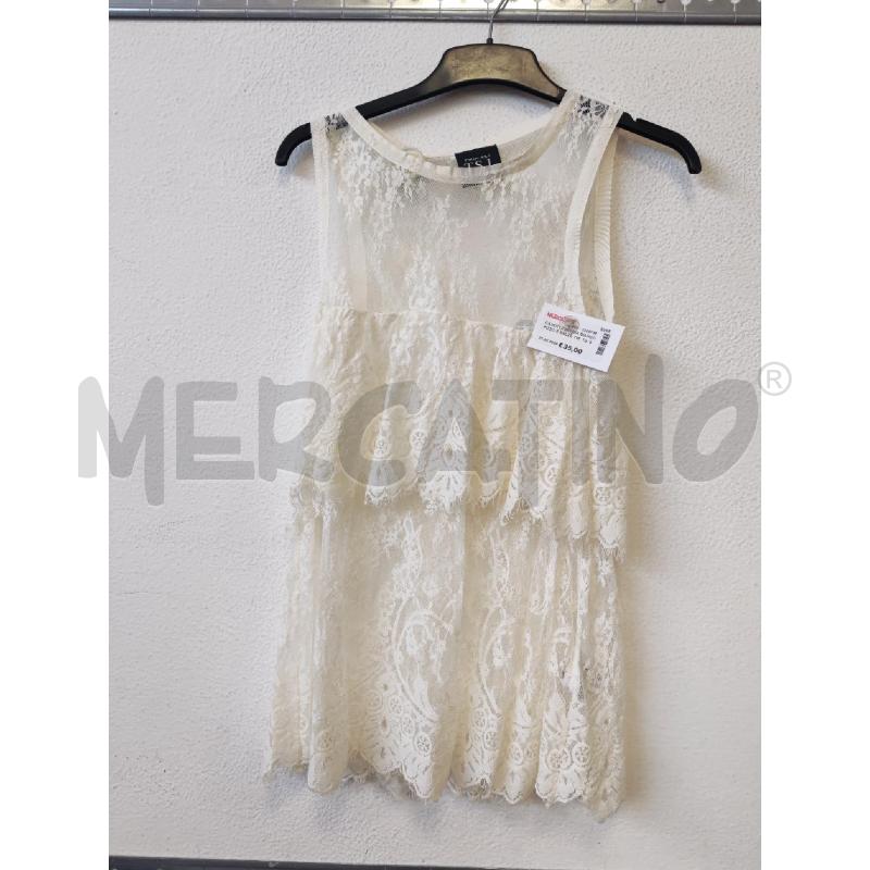 CANOTTA DONNA BIANCO PIZZO E BALZE TWIN SET | Mercatino dell'Usato Albenga 1