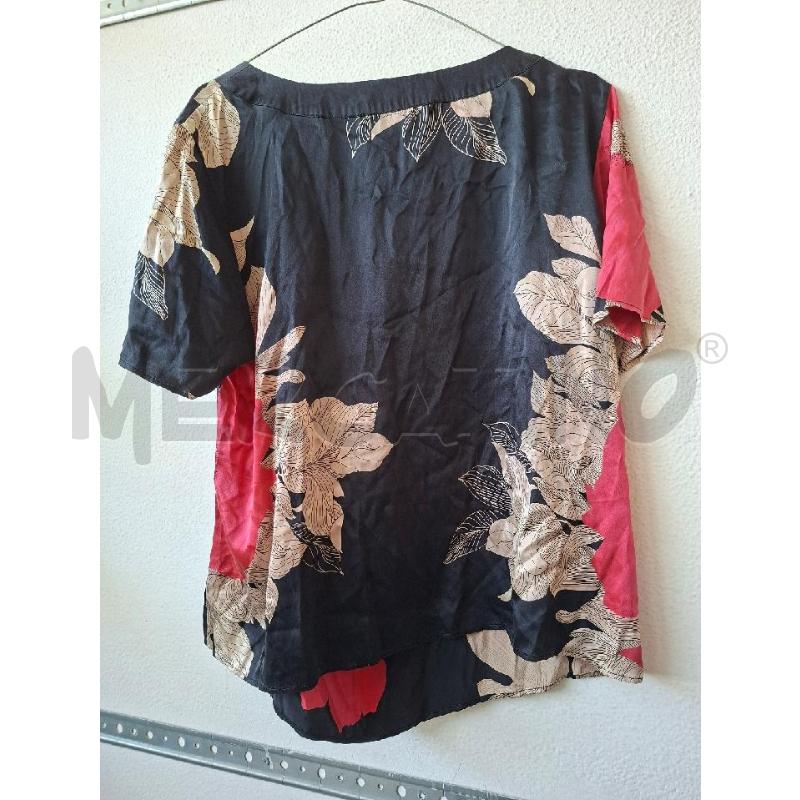 CANOTTA DONNA NERO FIORE ROSA MARINA RINALDI SETA  | Mercatino dell'Usato Albenga 2