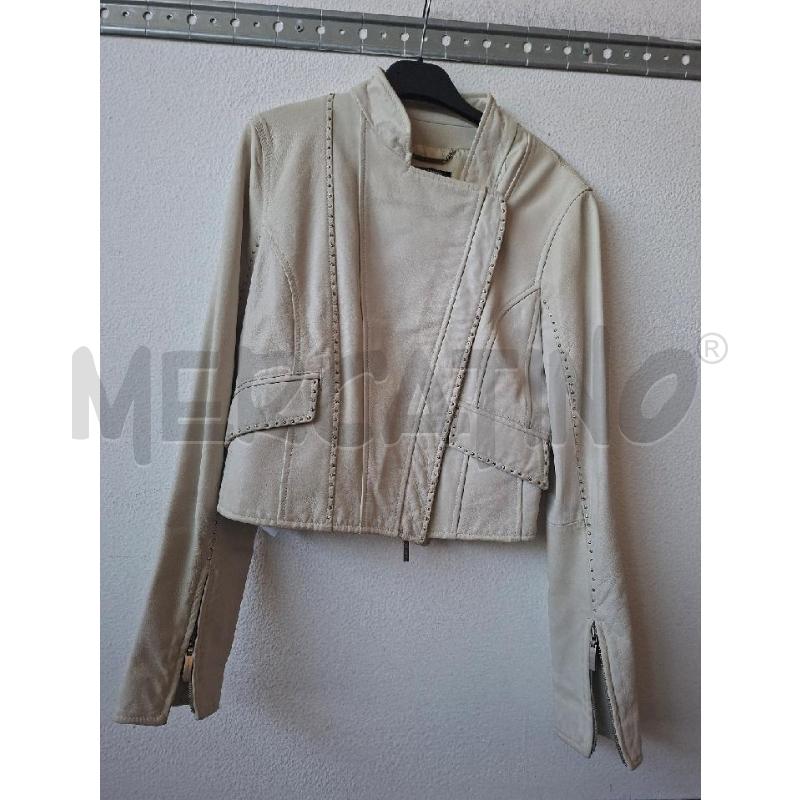 GIACCA DONNA VERA PELLE BEIGE BRILLANTINI ROCCOBAROCCO  | Mercatino dell'Usato Albenga 1