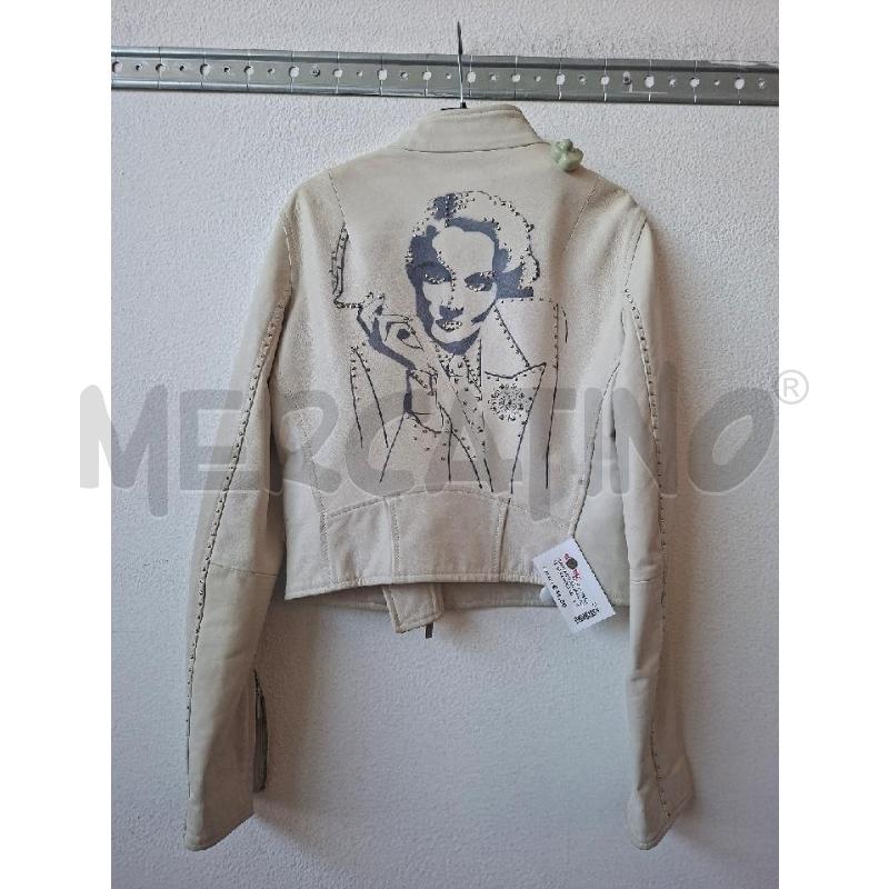 GIACCA DONNA VERA PELLE BEIGE BRILLANTINI ROCCOBAROCCO  | Mercatino dell'Usato Albenga 2